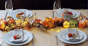 Festive autumn dinner table